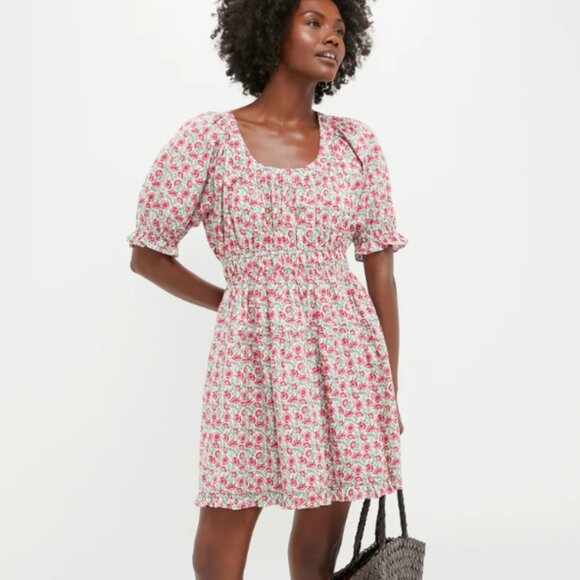 Tuckernuck Hyacinth House Red Dahlia Floral Dorothy Mini Dress - Picture 1 of 8